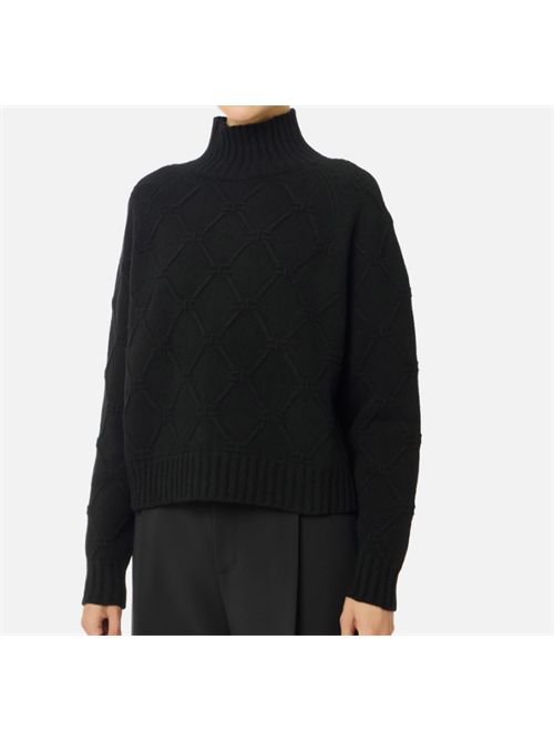 JACQUARD RHOMBUS PULLOVER ELISABETTA FRANCHI | MK55T57E2110 Nero
